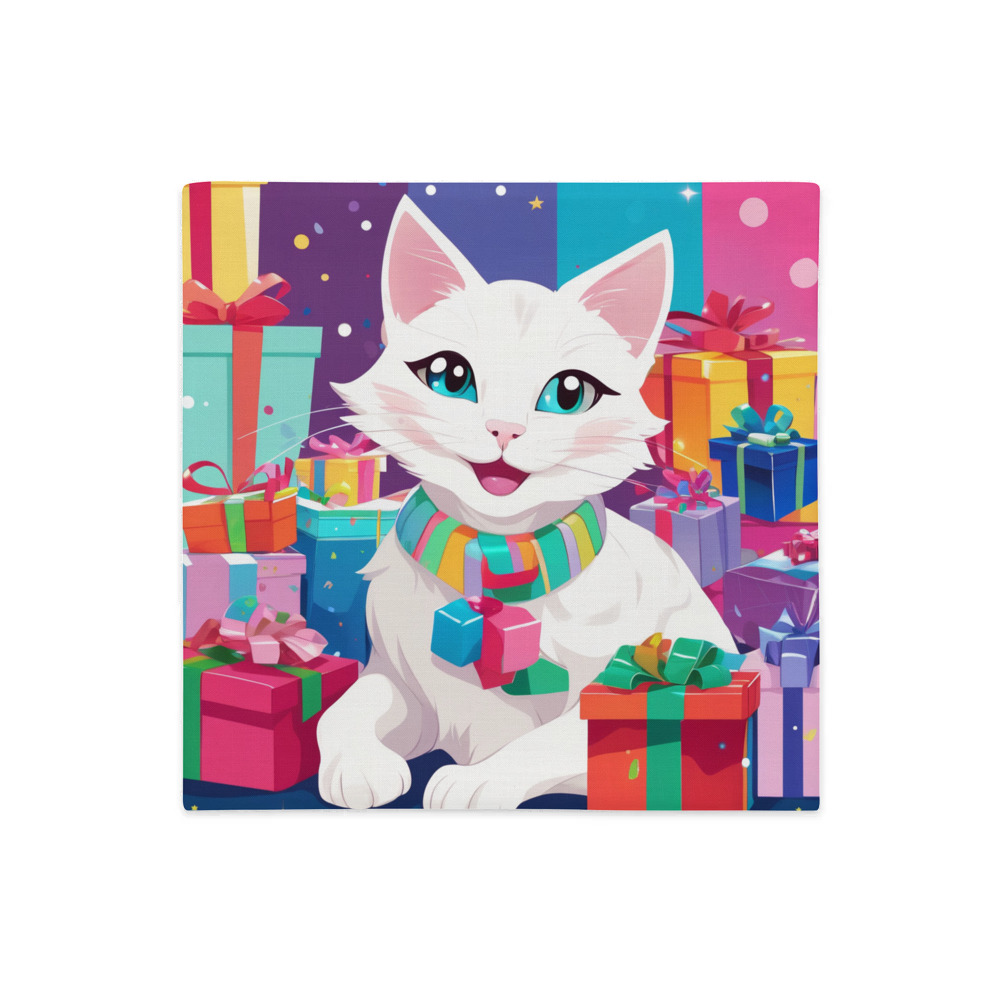 PugMug Custom White Companion Cat Premium Pillow Case