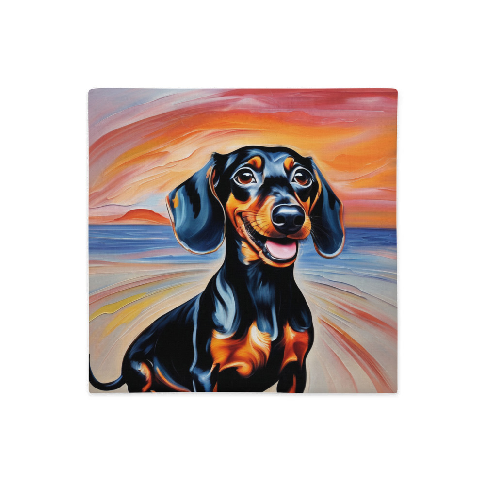 PugMug Custom Black Dachshund Premium Pillow Case