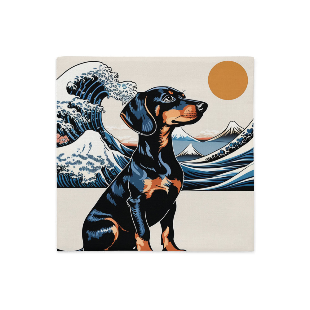 PugMug Custom Black Dachshund Premium Pillow Case