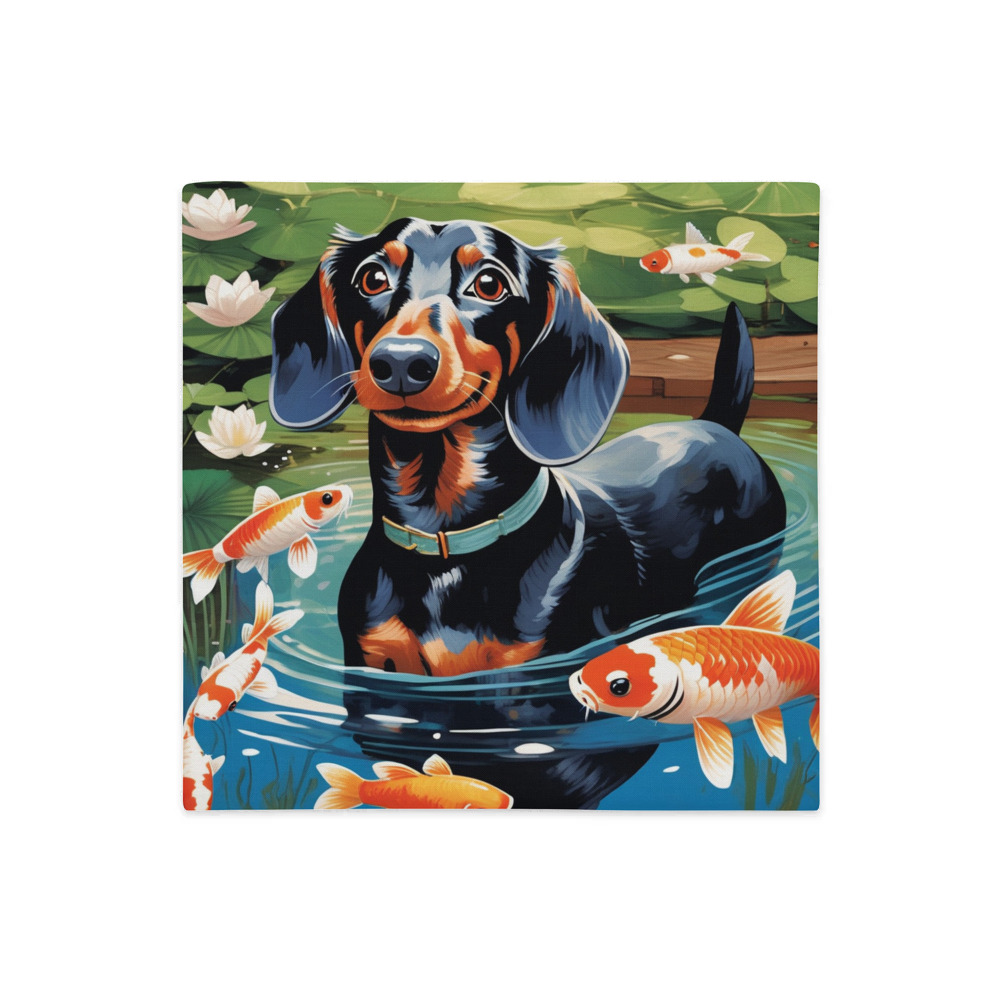 PugMug Custom Black Dachshund Premium Pillow Case