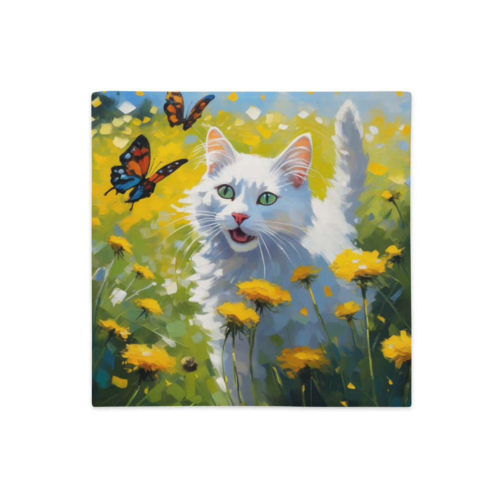 PugMug Custom White Companion Cat Premium Pillow Case