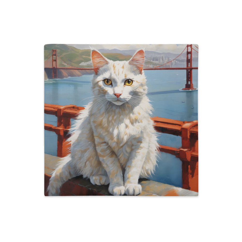 PugMug Custom White Companion Cat Premium Pillow Case