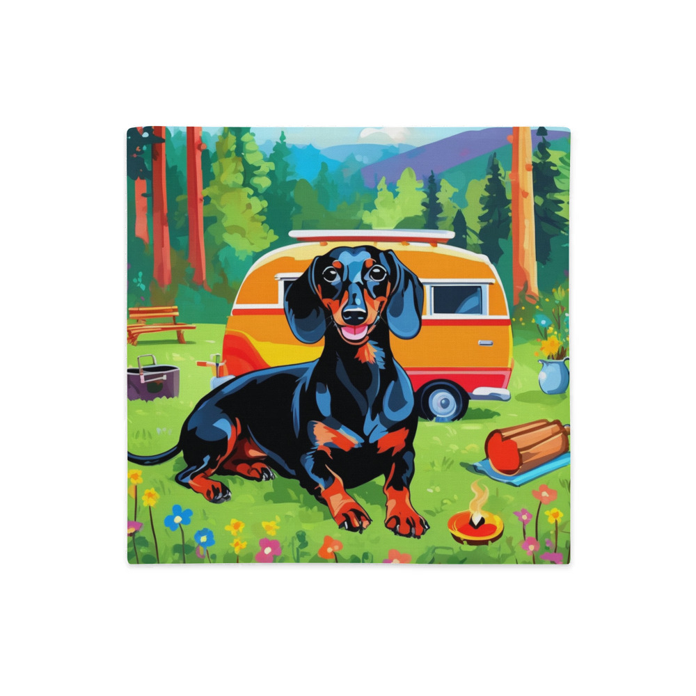 PugMug Custom Black Dachshund Premium Pillow Case