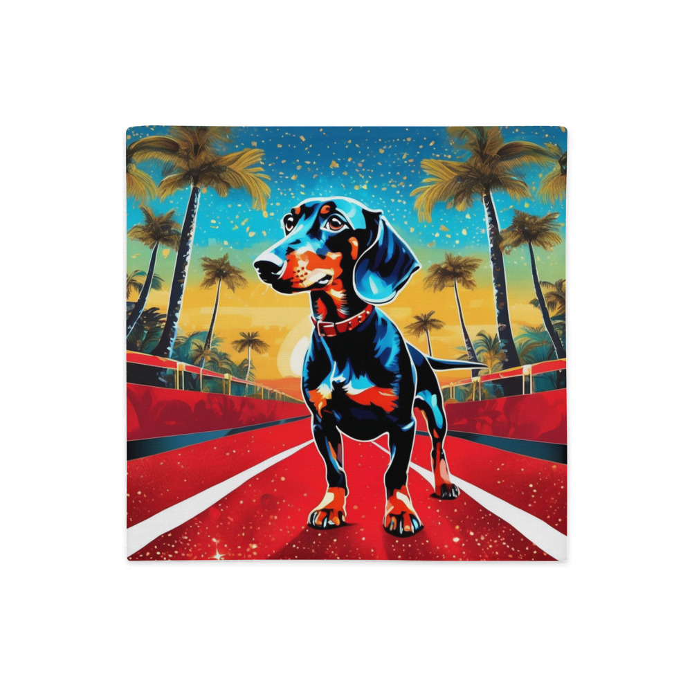 PugMug Custom Black Dachshund Premium Pillow Case