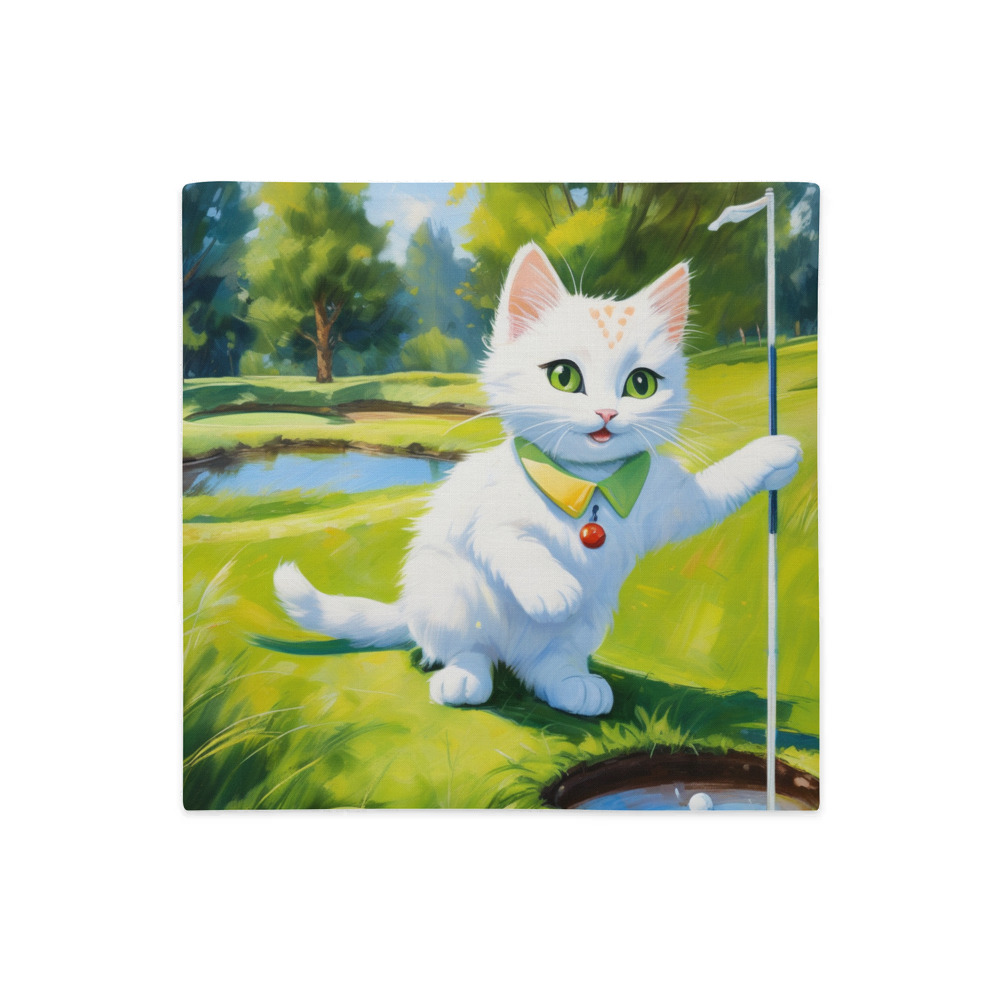 PugMug Custom White Companion Cat Premium Pillow Case