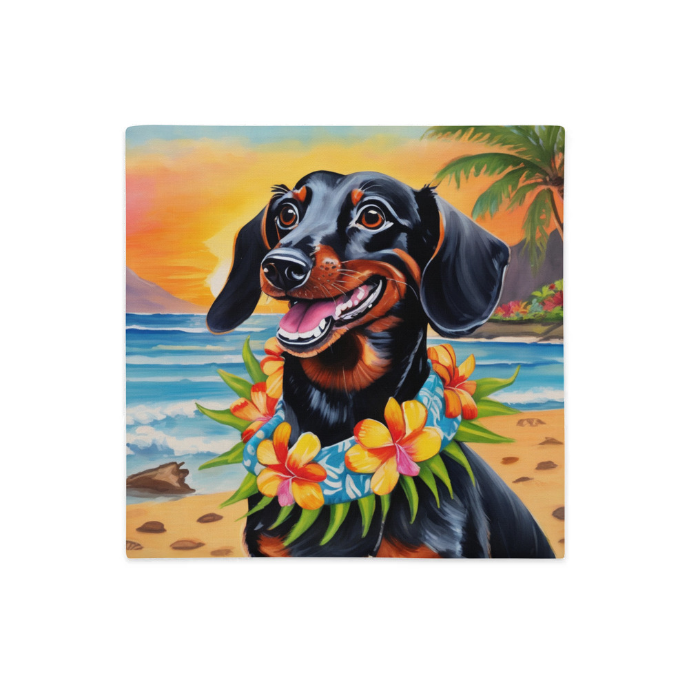 PugMug Custom Black Dachshund Premium Pillow Case