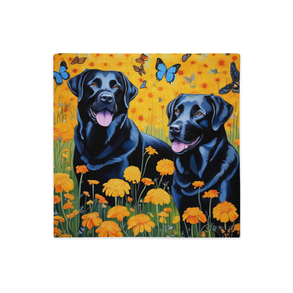 PugMug Custom Black Labrador Retriever Premium Pillow Case