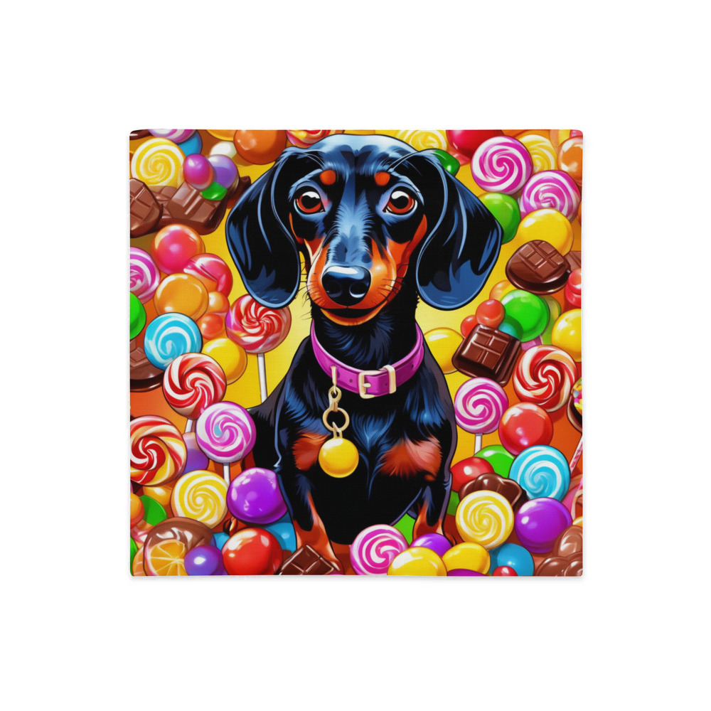 PugMug Custom Black Dachshund Premium Pillow Case