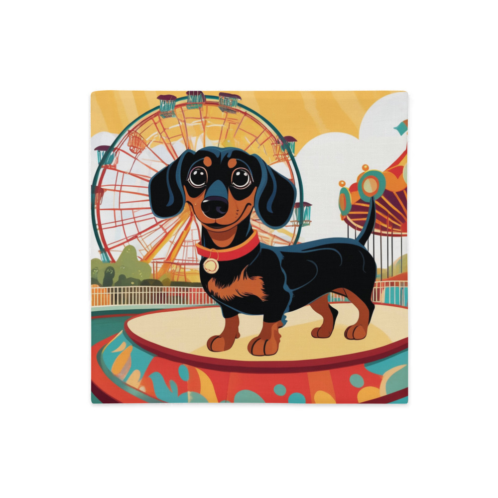 PugMug Custom Black Dachshund Premium Pillow Case