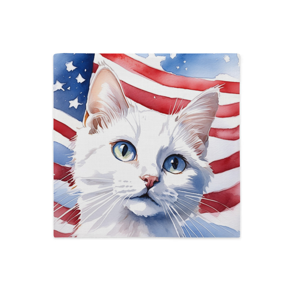 PugMug Custom White Companion Cat Premium Pillow Case