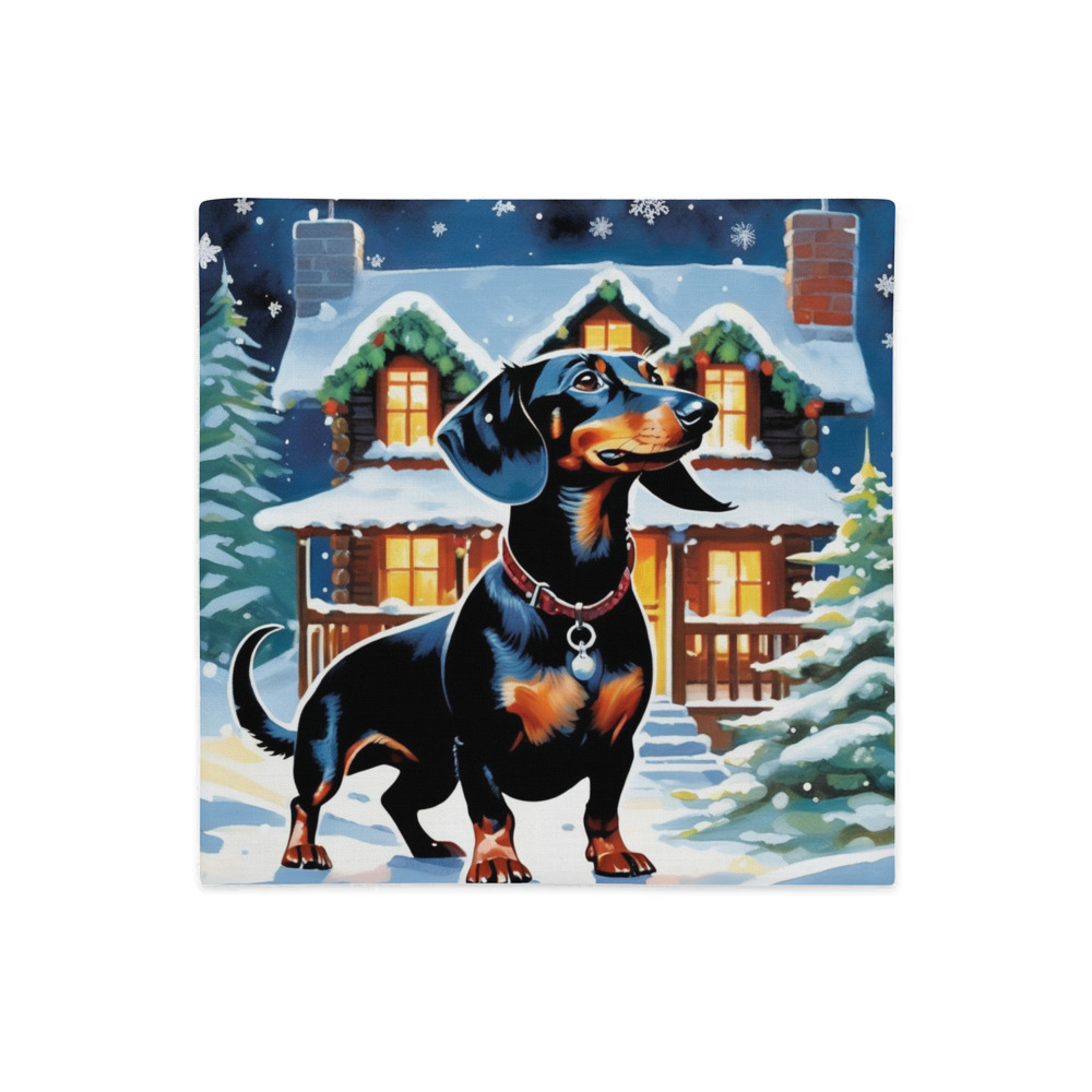 PugMug Custom Black Dachshund Premium Pillow Case