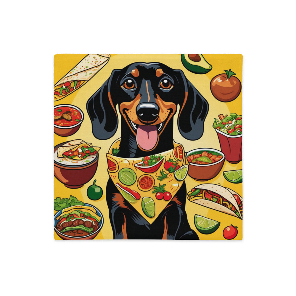 PugMug Custom Black Dachshund Premium Pillow Case