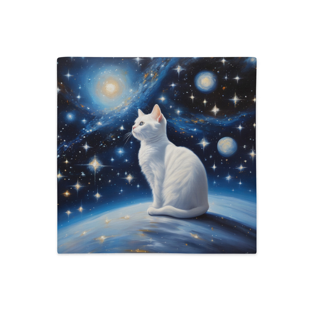 PugMug Custom White Companion Cat Premium Pillow Case