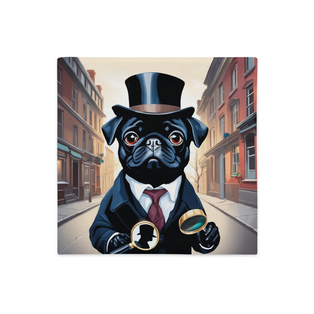 PugMug Custom Black Pug Premium Pillow Case