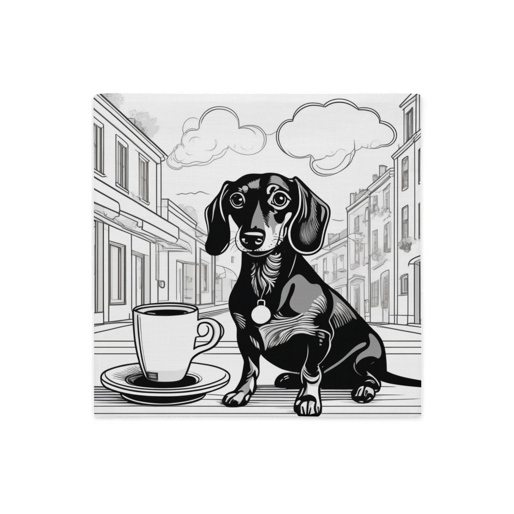 PugMug Custom Black Dachshund Premium Pillow Case