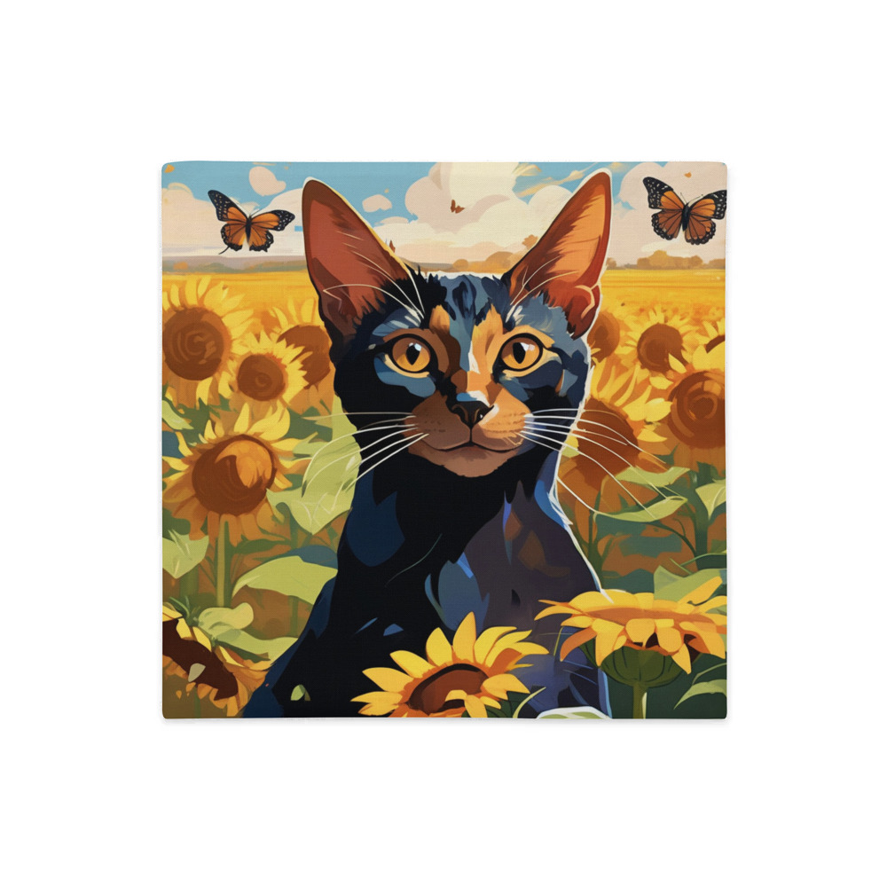 PugMug Custom Black Abyssinian Cat Premium Pillow Case
