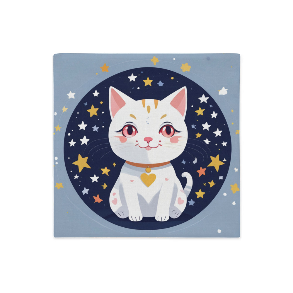 PugMug Custom White Companion Cat Premium Pillow Case