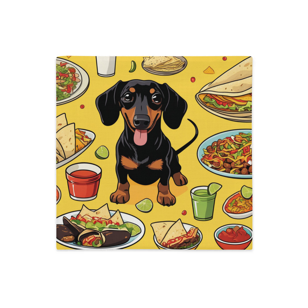 PugMug Custom Black Dachshund Premium Pillow Case