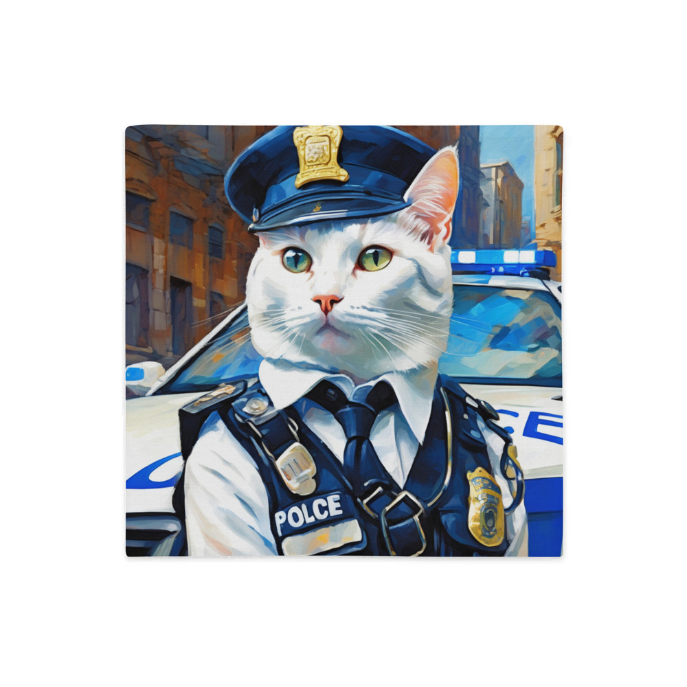 PugMug Custom White Companion Cat Premium Pillow Case