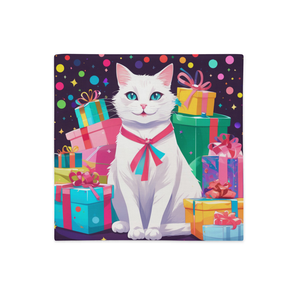 PugMug Custom White Companion Cat Premium Pillow Case