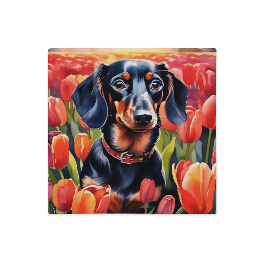 PugMug Custom Black Dachshund Premium Pillow Case