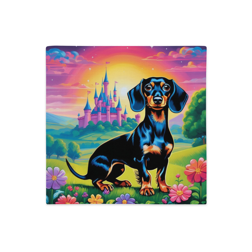 PugMug Custom Black Dachshund Premium Pillow Case