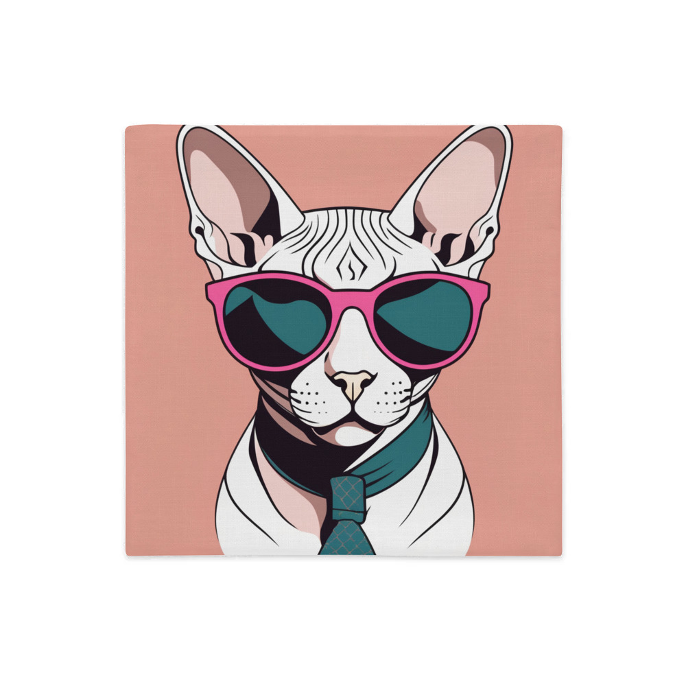 PugMug Custom White Sphynx Cat Premium Pillow Case