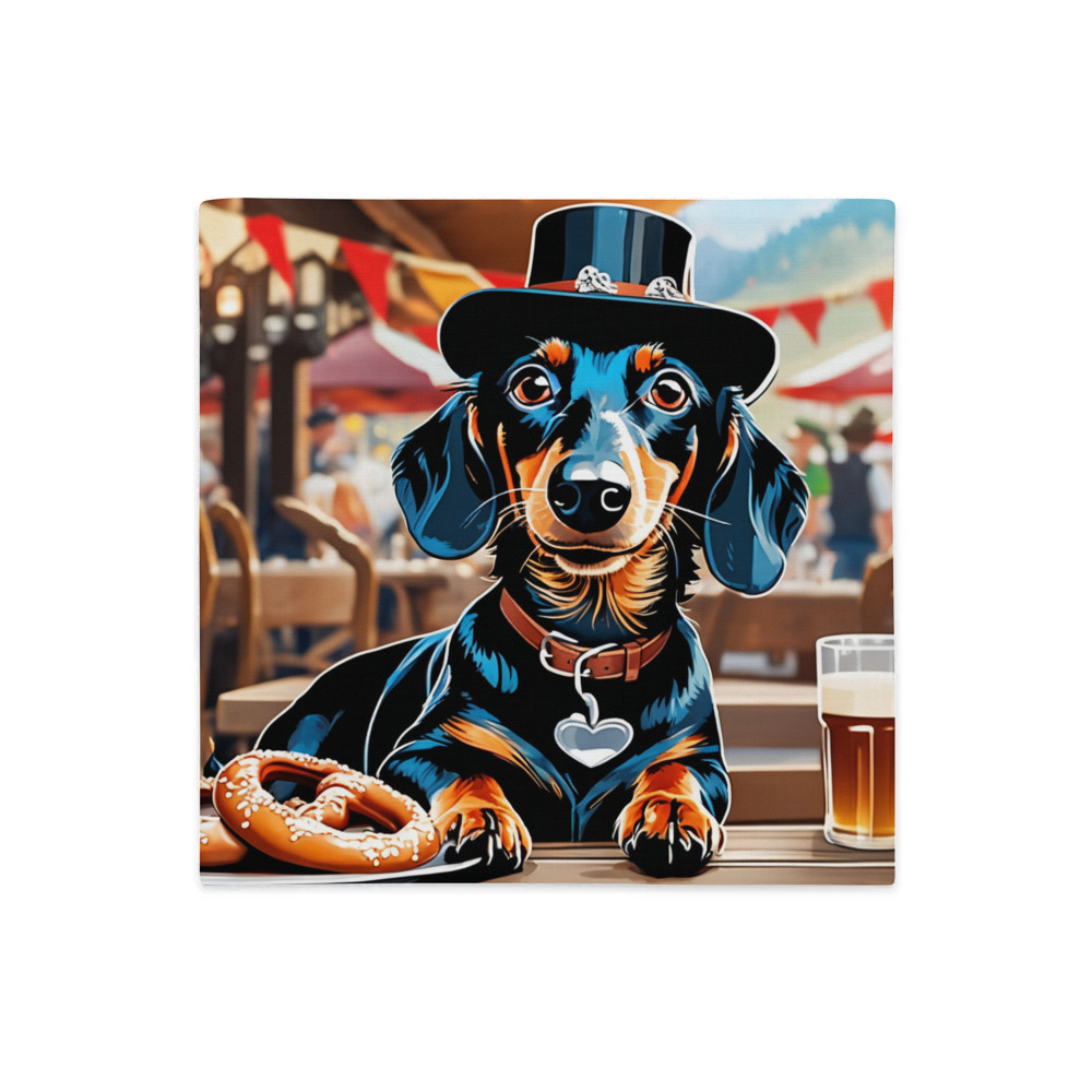 PugMug Custom Black Dachshund Premium Pillow Case