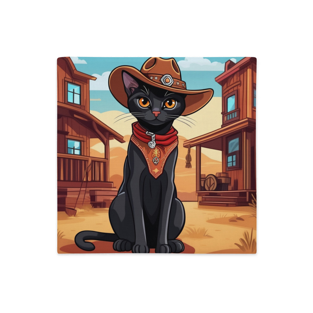 PugMug Custom Black Abyssinian Cat Premium Pillow Case