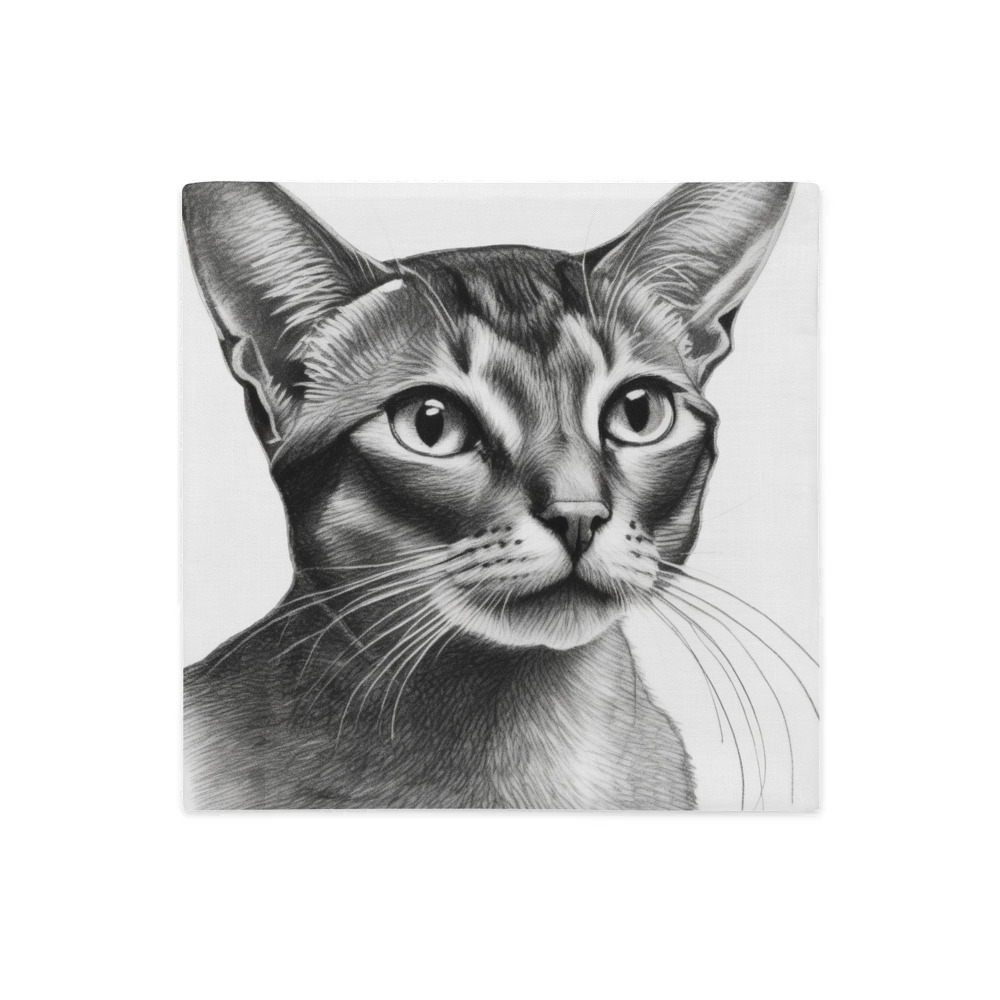 PugMug Custom Tabby Abyssinian Cat Premium Pillow Case