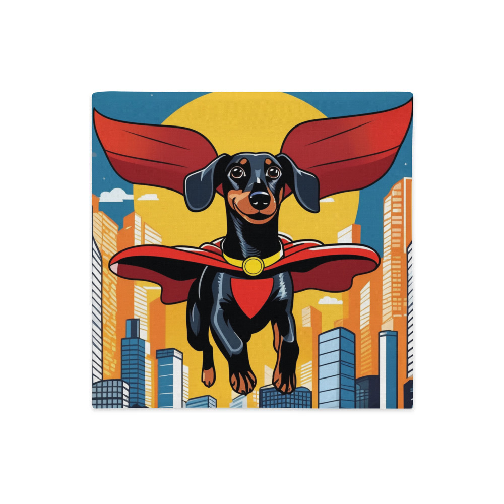 PugMug Custom Black Dachshund Premium Pillow Case