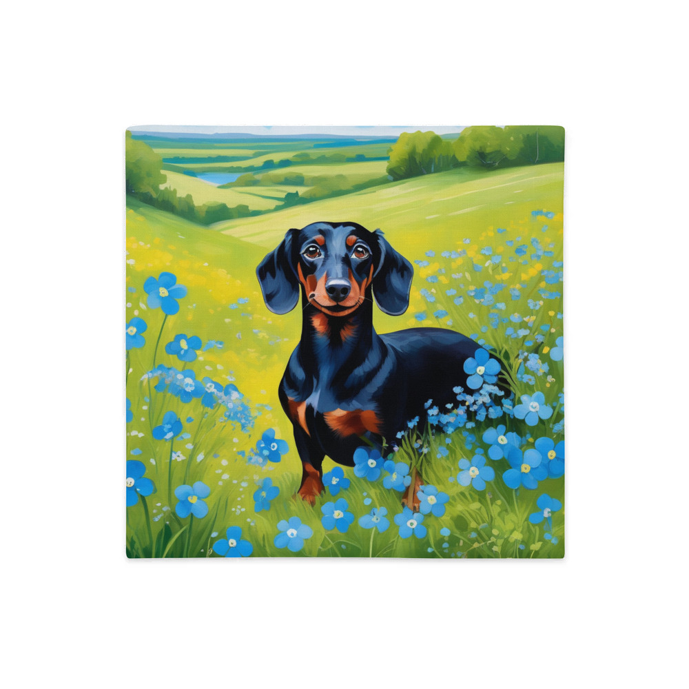 PugMug Custom Black Dachshund Premium Pillow Case