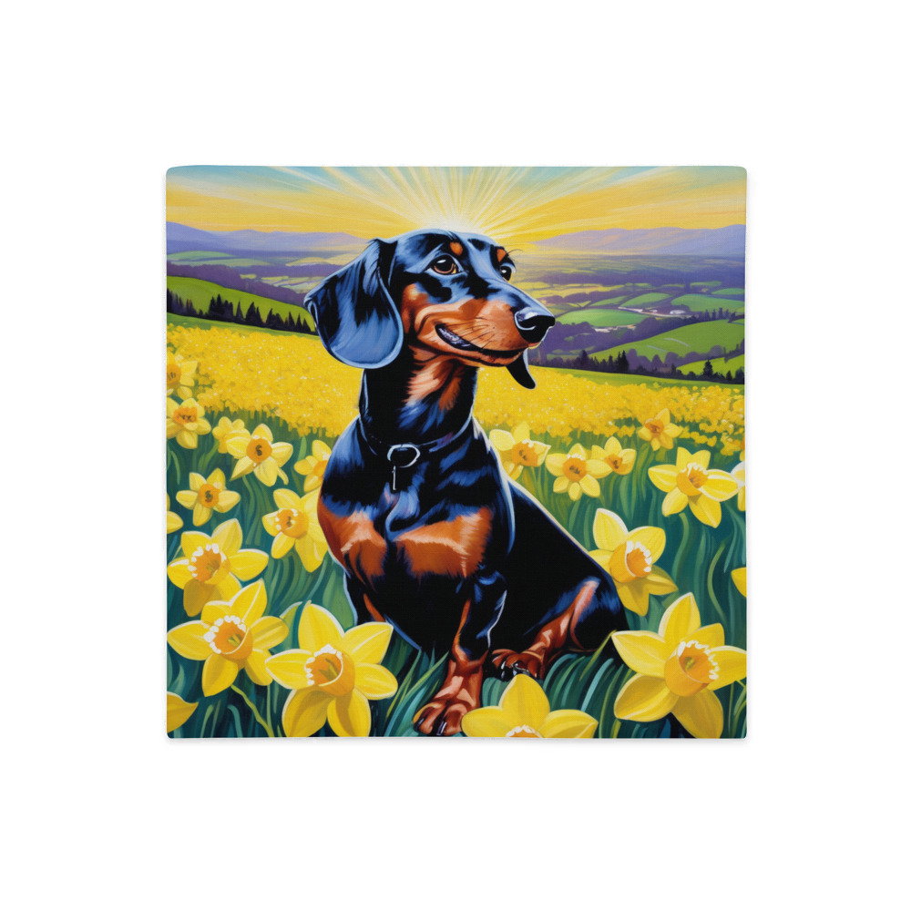 PugMug Custom Black Dachshund Premium Pillow Case