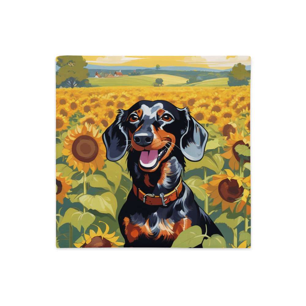 PugMug Custom Black Dachshund Premium Pillow Case