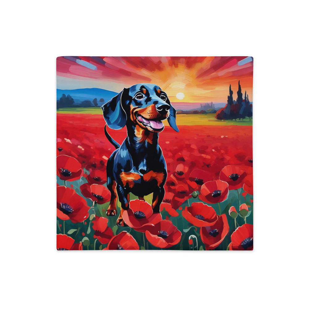 PugMug Custom Black Dachshund Premium Pillow Case