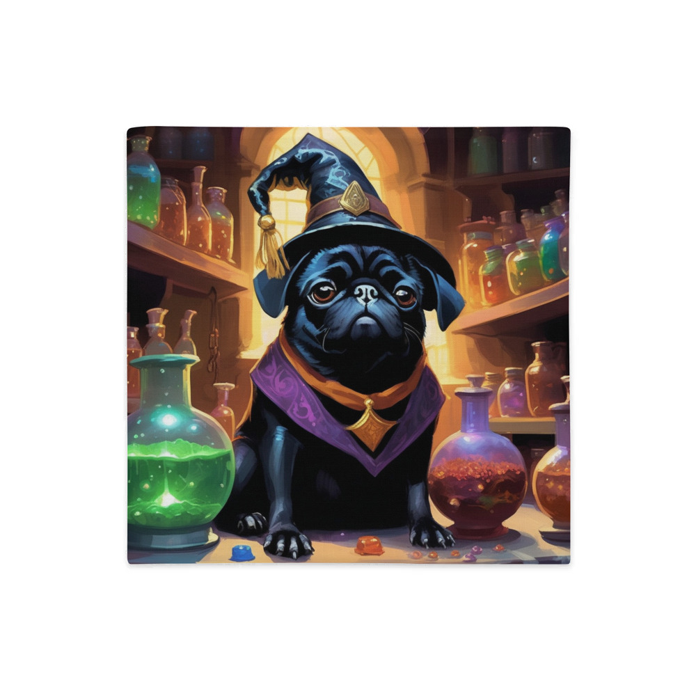 PugMug Custom Black Pug Premium Pillow Case