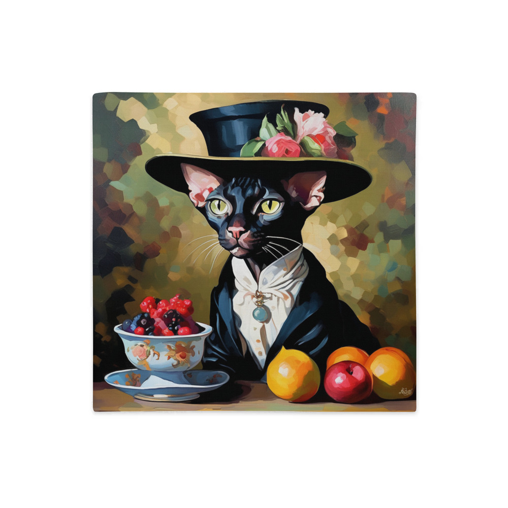 PugMug Custom Black Sphynx Cat Premium Pillow Case