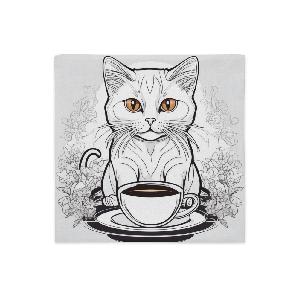 PugMug Custom White Companion Cat Premium Pillow Case