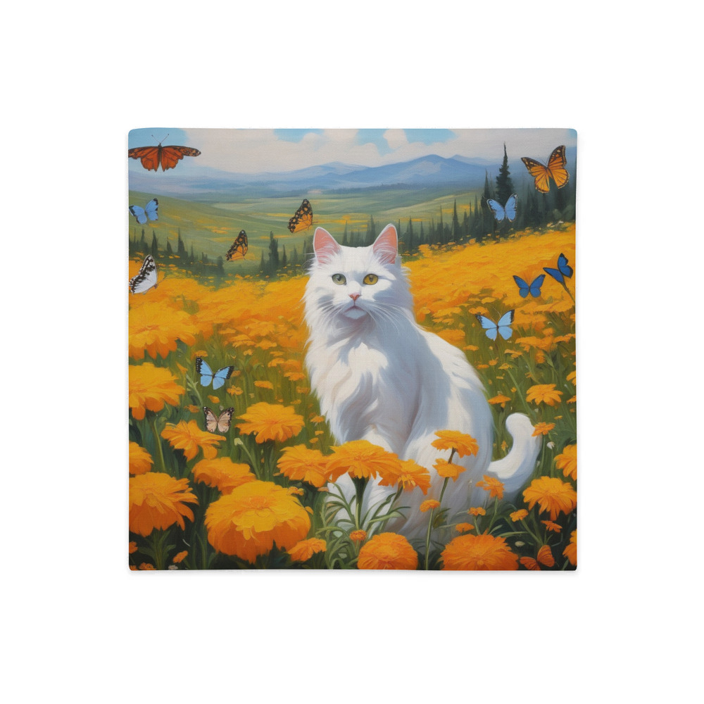 PugMug Custom White Companion Cat Premium Pillow Case