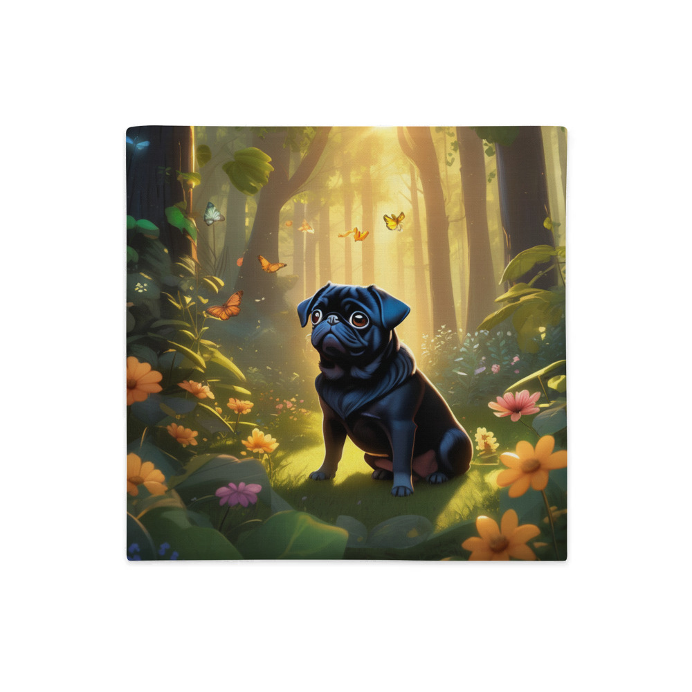 PugMug Custom Black Pug Premium Pillow Case