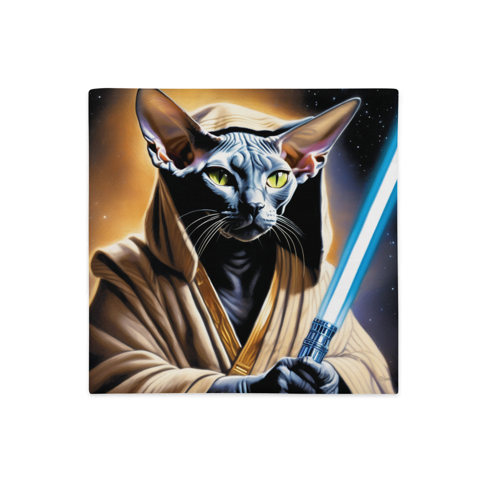 PugMug Custom Black Sphynx Cat Premium Pillow Case