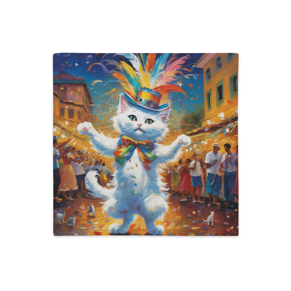 PugMug Custom White Companion Cat Premium Pillow Case