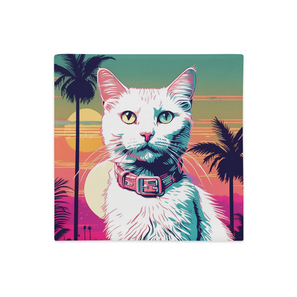 PugMug Custom White Companion Cat Premium Pillow Case