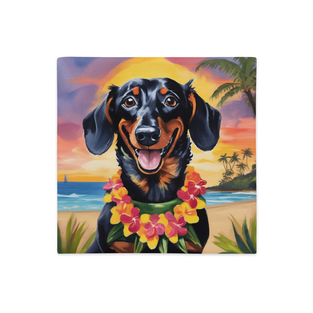 PugMug Custom Black Dachshund Premium Pillow Case