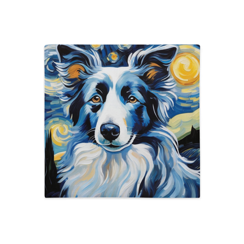 PugMug Custom Blue Merle Border Collie Premium Pillow Case