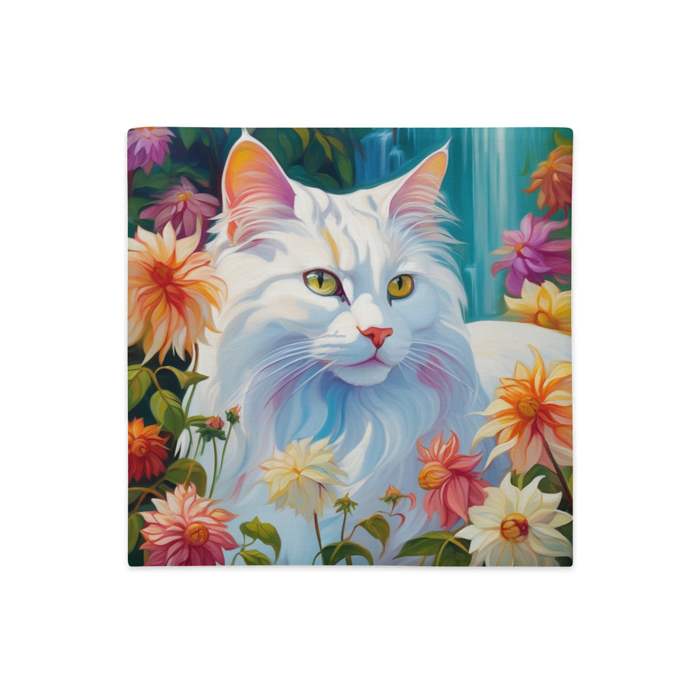 PugMug Custom White Companion Cat Premium Pillow Case