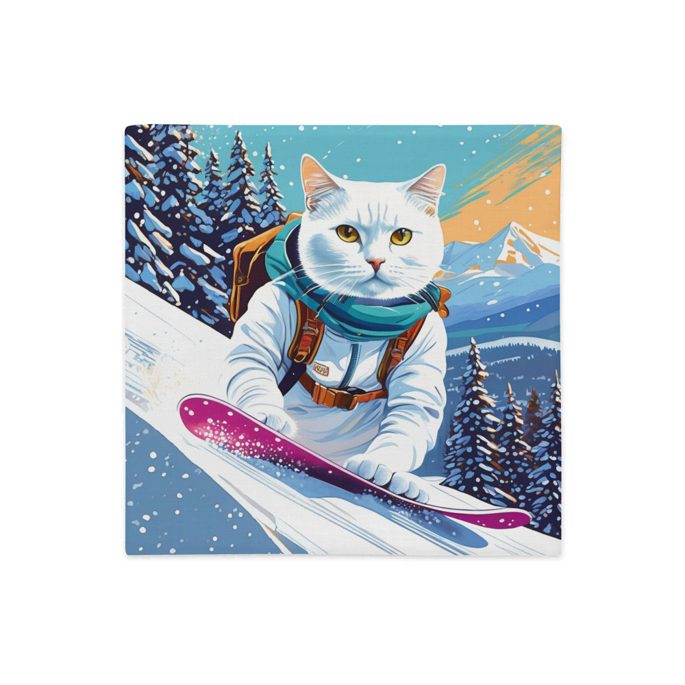 PugMug Custom White Companion Cat Premium Pillow Case