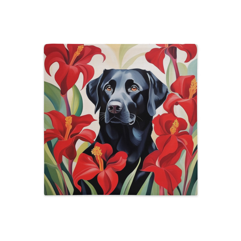 PugMug Custom Black Labrador Retriever Premium Pillow Case