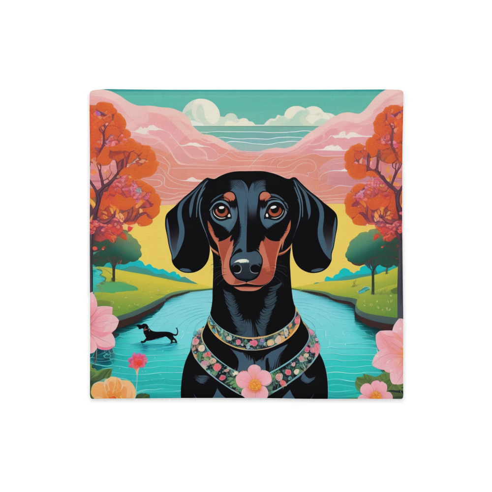 PugMug Custom Black Dachshund Premium Pillow Case