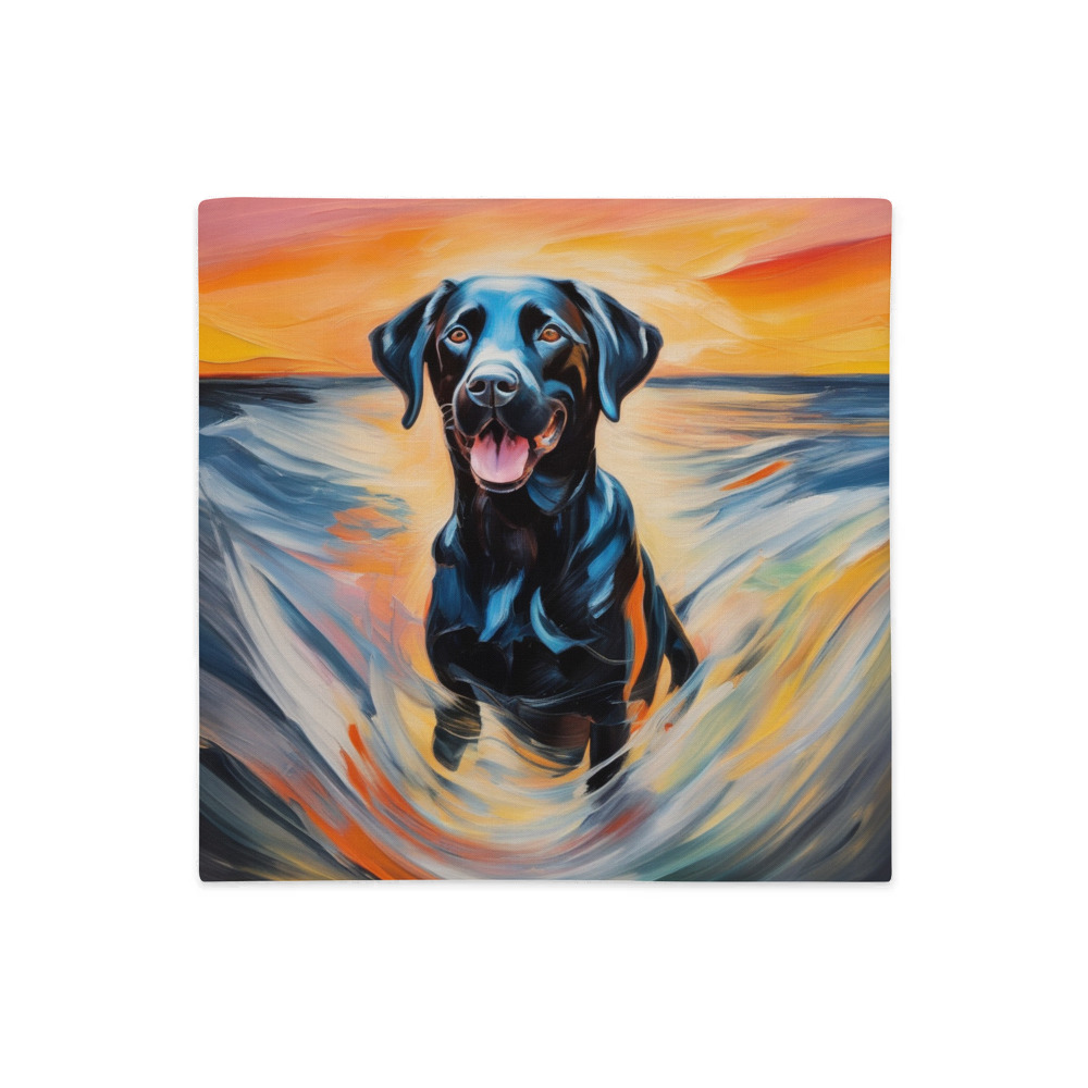 PugMug Custom Black Labrador Retriever Premium Pillow Case